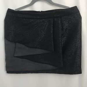 BCBGeneration Black Textured Mini Ruffle Skirt